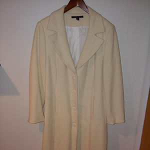 Chadwick's Long Wool Coat Off-White/Cream sz 10